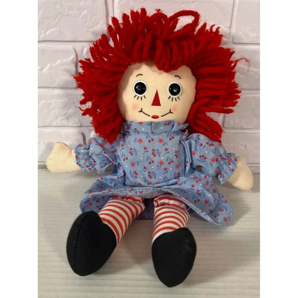 Aurora Raggedy Ann Plush Doll Kids 12 Inch Blue Red‎ Classic Rag Doll Toy